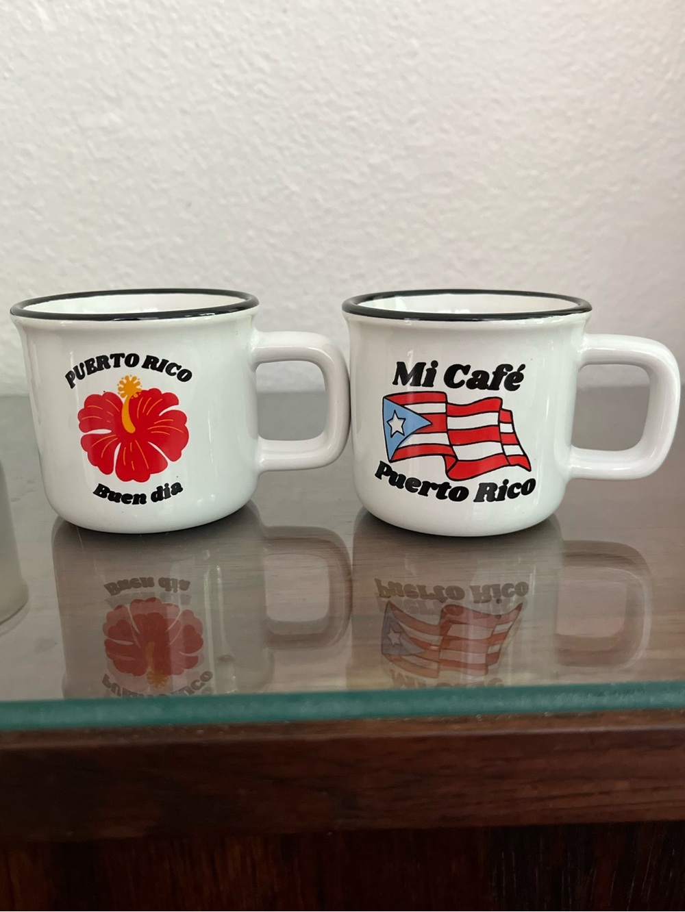 Lot Of 4 Puerto Rico Collection Coffee Expresso Mugs 2.7oz Flag Garita Amapola